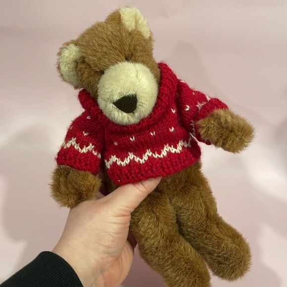 Vintage 1995 Mary Meyer Light Brown Teddy Bear with Red & White Sweater EUC 11” - Picture 7 of 7